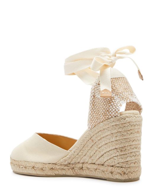 Castaner Natural Castañer Chiara 80 Canvas Wedge Espadrilles