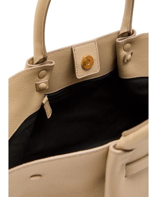 DeMellier London Natural The Midi New York Grained Leather Tote Bag