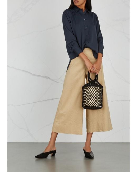 Vince Blue Stretch-silk Shirt