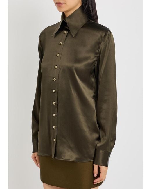 Khaite Green Ivy Silk Shirt