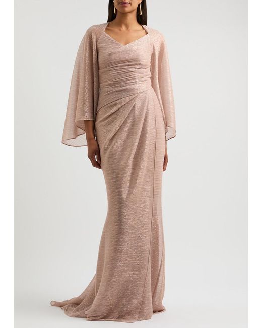 Talbot Runhof Pink Metallic Fine-Knit Gown