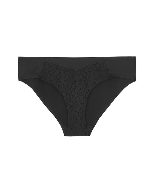 Chantelle Black Norah Lace-Panelled Briefs