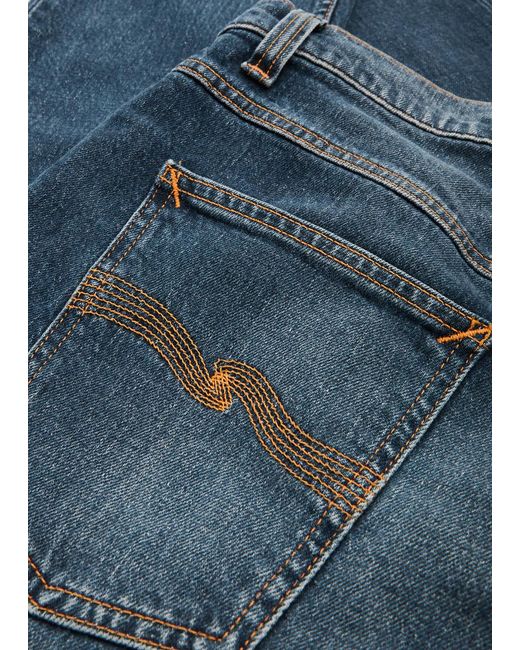 Nudie Jeans Blue Solid Ollie Slim-Leg Jeans for men
