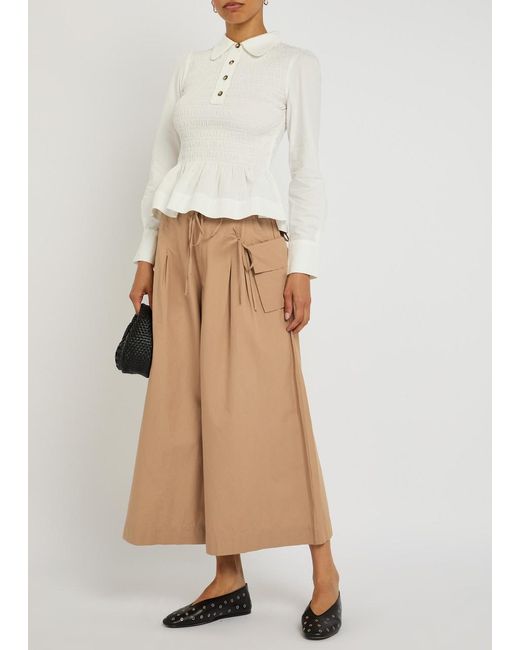 Damson Madder Natural Tatianna Cotton Culotte Trousers