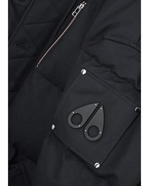 Moose Knuckles Black 3q Quilted Canvas Jacket for men