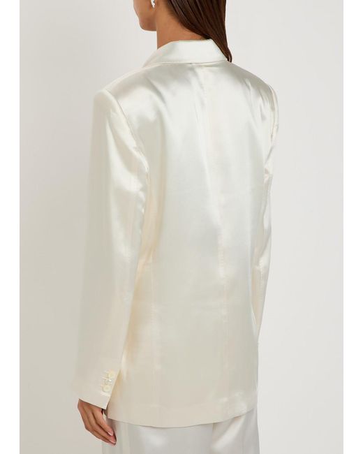 Giuliva Heritage Natural The Anna Double-Breasted Satin Blazer