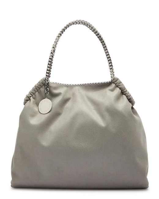 Stella McCartney Gray Falabella Drawstring Faux Suede Tote