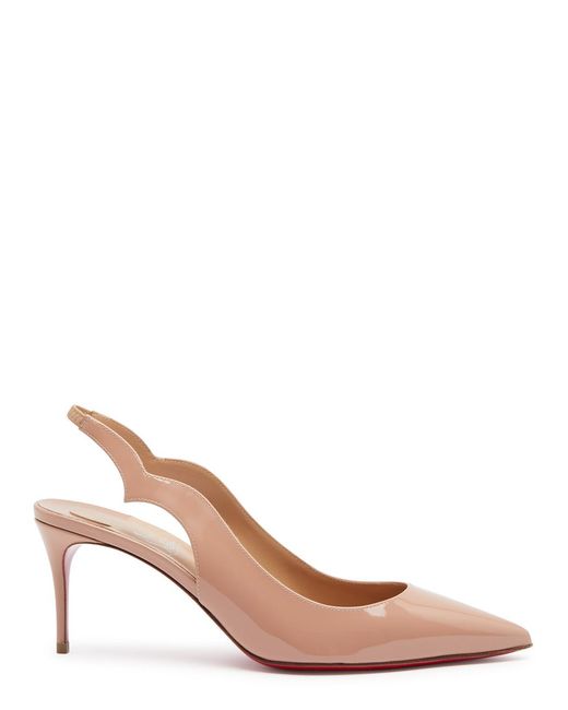 Christian Louboutin Pink Hot Chick 70 Patent Leather Slingback Pumps