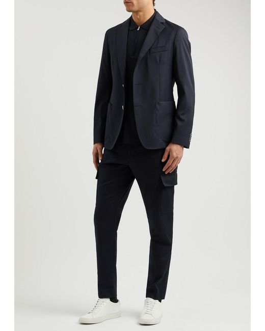 Boss Blue Stretch-Twill Blazer for men