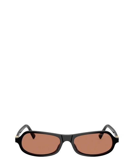 Miu Miu Natural Narrow Rectangle-Frame Sunglasses