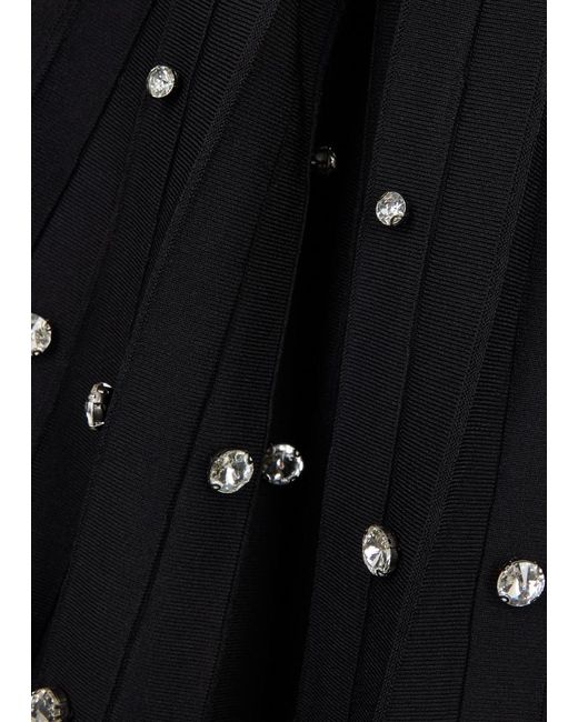Jonathan Simkhai Black Primrose Crystal-embellished Stretch-knit Midi Skirt