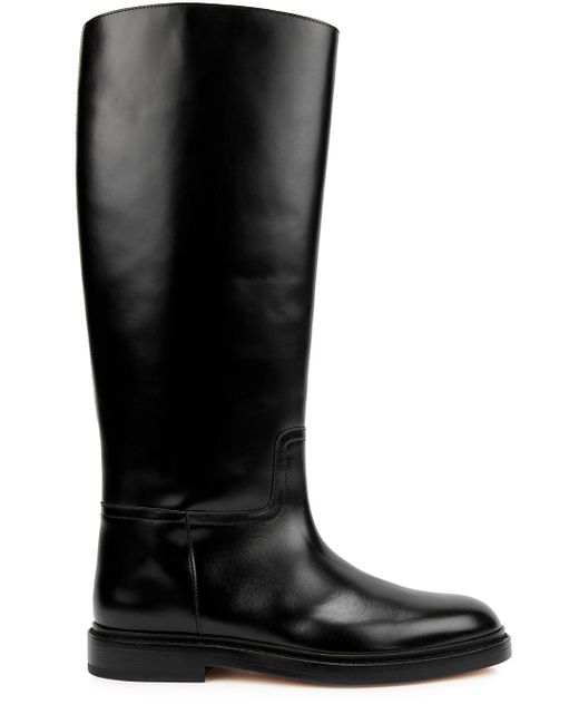 LEGRES Leather Knee-high Riding Boots in Black | Lyst
