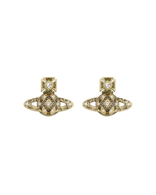 Vivienne Westwood Metallic Rachelle Bas Relief Crystal-Embellished Stud Earrings