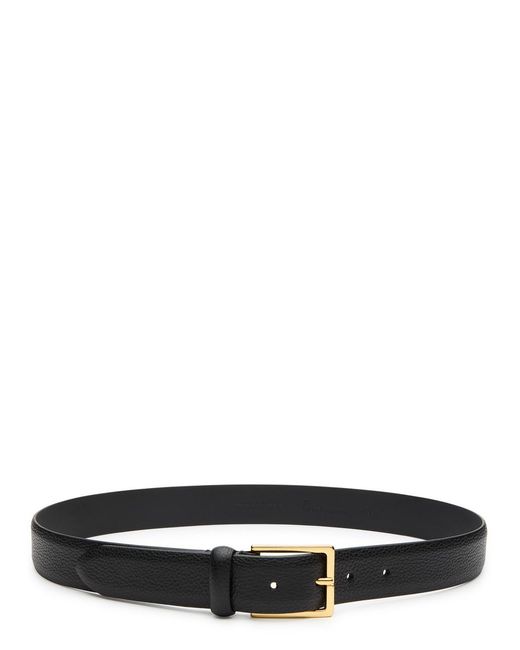 Andersons Black Grained Leather Belt
