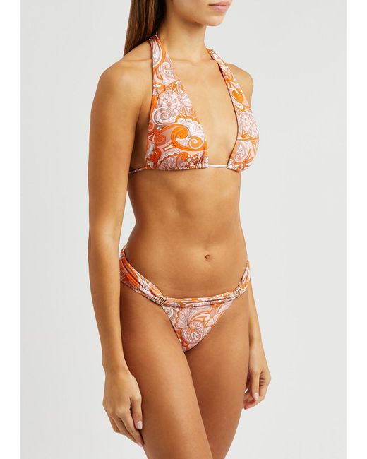 Melissa Odabash Orange Grenada Paisley-print Bikini Top