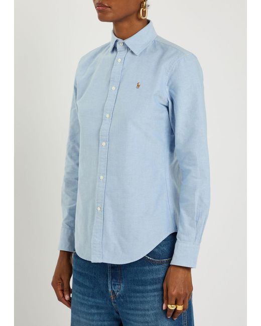 Polo Ralph Lauren Blue Logo-Embroidered Cotton Shirt