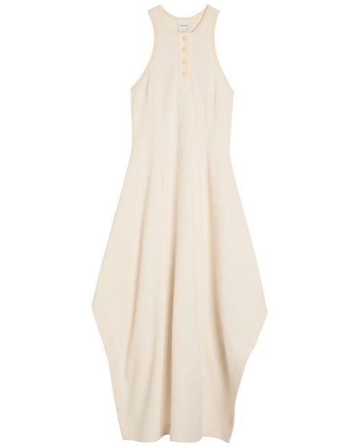 Nanushka White Thoose Draped Crepe Maxi Dress