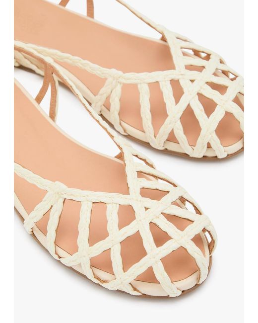 Ancient Greek Sandals White Kardia Raffia Sandals