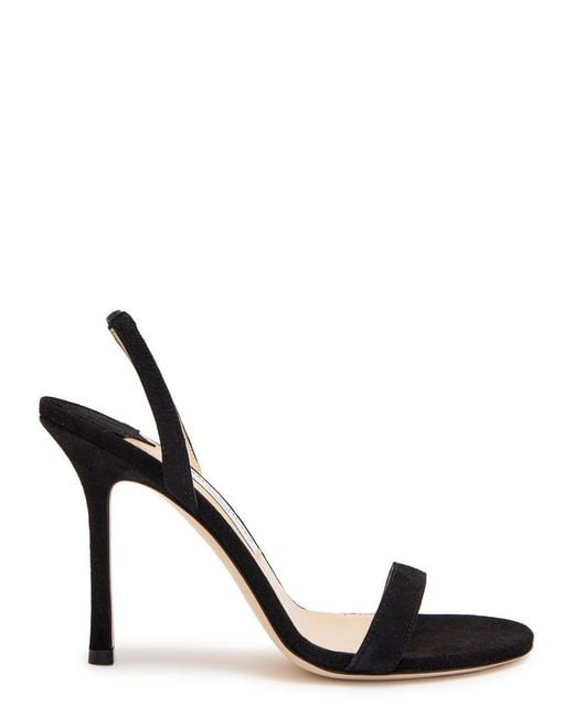 Jimmy Choo Black Jenn 100 Suede Slingback Sandals