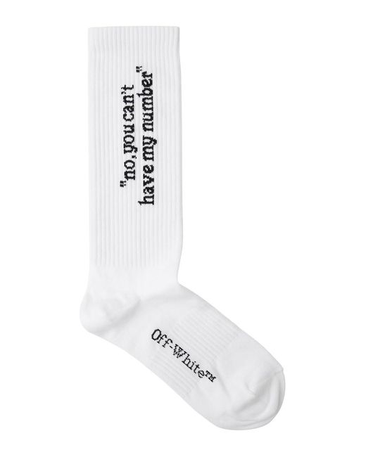 Off-White c/o Virgil Abloh White Off- No You Can'T Cotton-Blend Socks