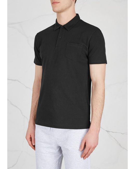 Sunspel Black Striped Cotton T-shirt for men