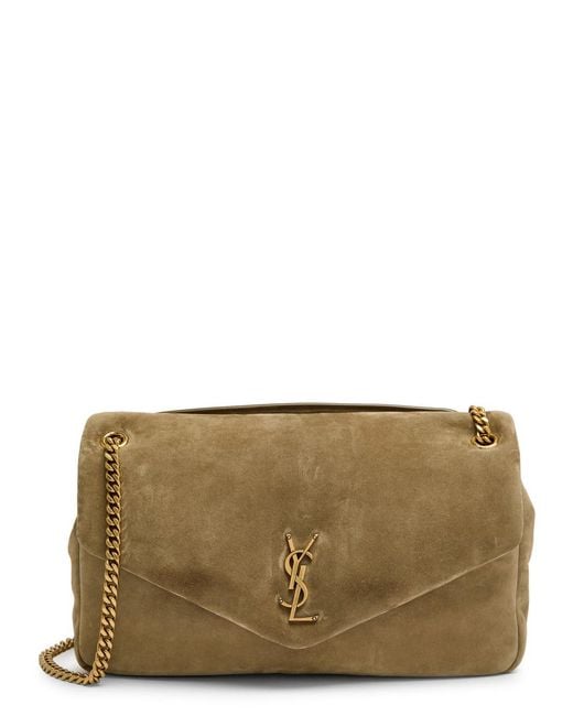 Saint Laurent Brown Calypso Large Padded Suede Shoulder Bag
