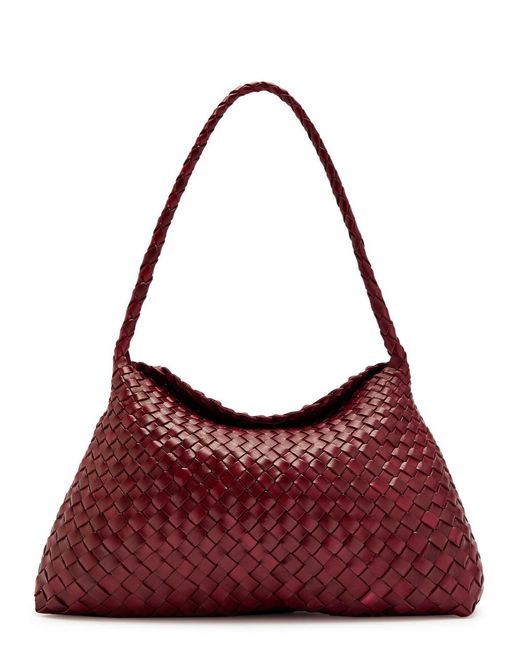 Dragon Diffusion Santa Maria Woven Leather Shoulder Bag in Red | Lyst UK
