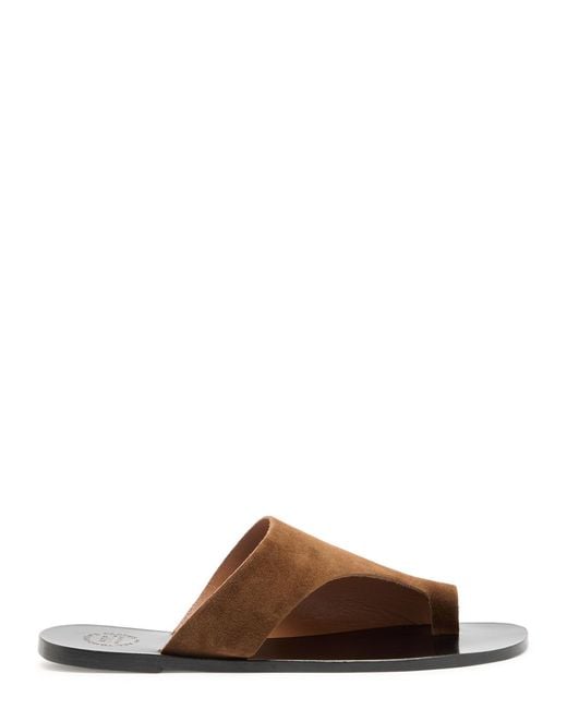 Atp Atelier Brown Rosa Suede Thong Sandals