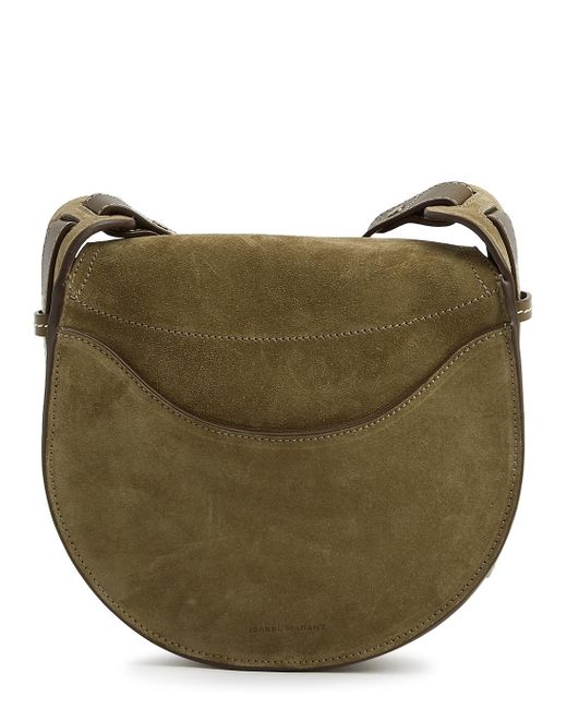 Isabel Marant Botsy Olive Suede Cross-body Bag in Green | Lyst