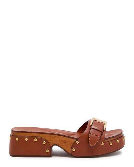 Zimmermann Brown Alight 40 Leather Platform Mules