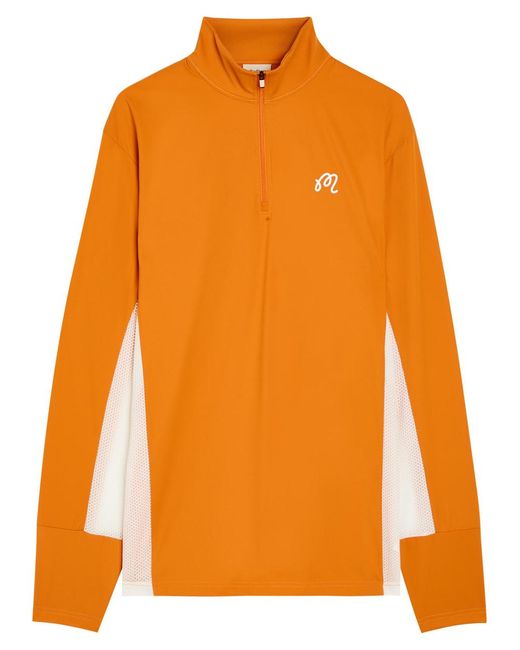 Malbon Orange Santiago Logo Half-Zip Stretch-Jersey Mid-Layer Jacket for men