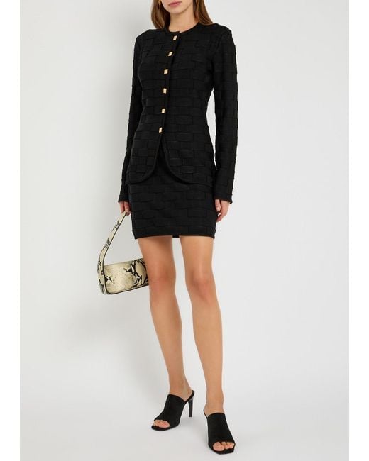 TOVE Black Uma Checked Knit Cardigan