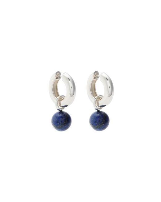 Agmes Blue Sonia Sterling Hoop Earrings