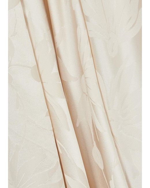 Rixo White Rosabella Floral-jacquard Silk-satin Maxi Dress