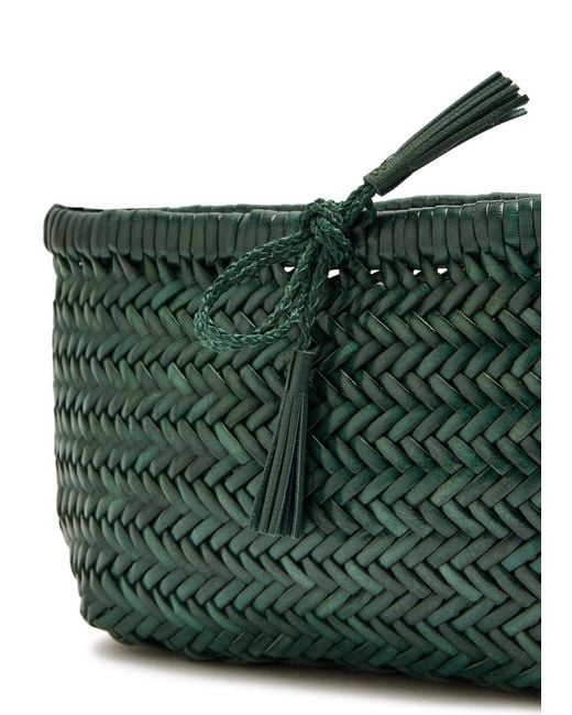 Dragon Diffusion Green Minsu Woven Leather Cross-Body Bag