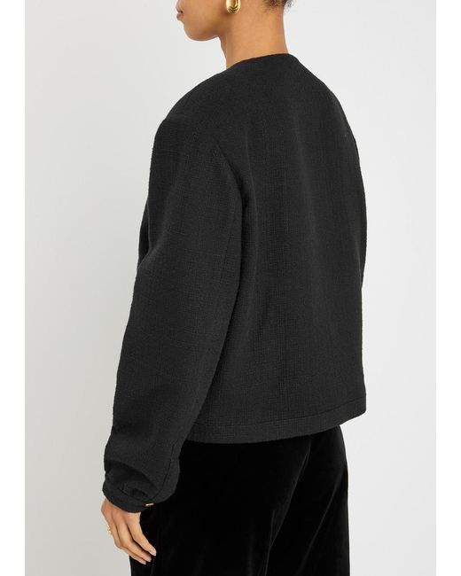 Blazé Milano Black Shamo Bolero Velvet-Trimmed Tweed Jacket
