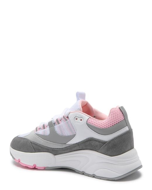 Cleens White Aero Runner Bubblegum Panelled Mesh Sneakers Uk9 for men