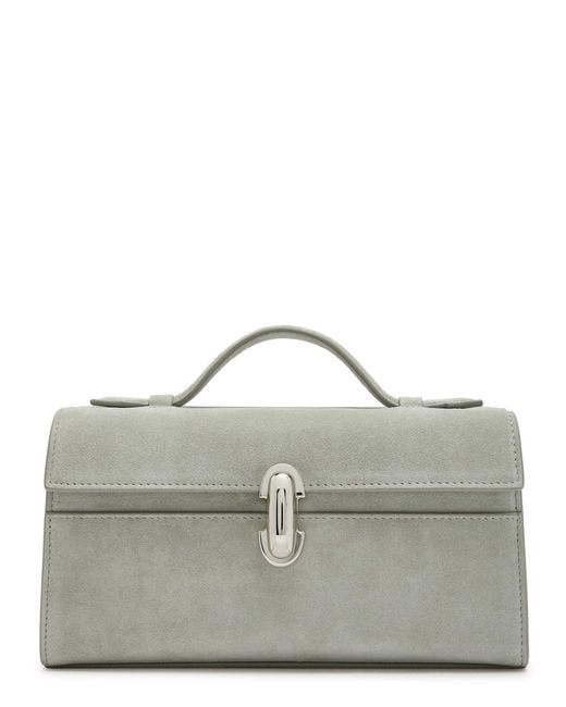SAVETTE Gray Symmetry Suede Pochette