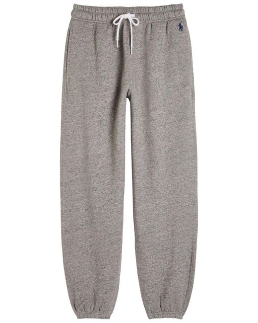 Polo Ralph Lauren Gray Logo-Embroidered Cotton-Blend Sweatpants