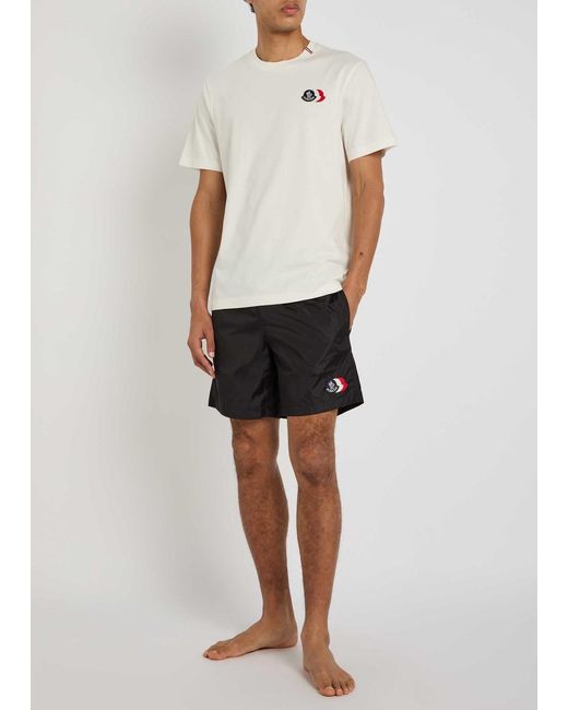 Moncler Black Logo Swim Shorts for men