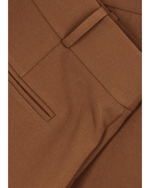 FRAME Brown Straight-leg Twill Trousers