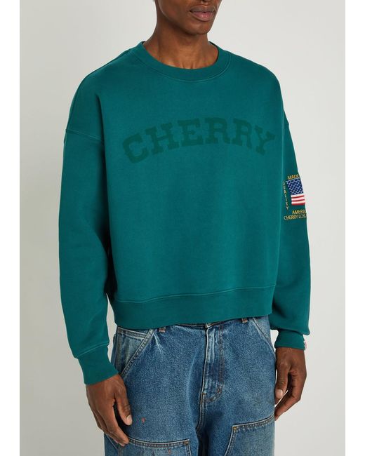 CHERRY LA Green America's Favourite Crew-Neck Cotton Sweatshirt for men