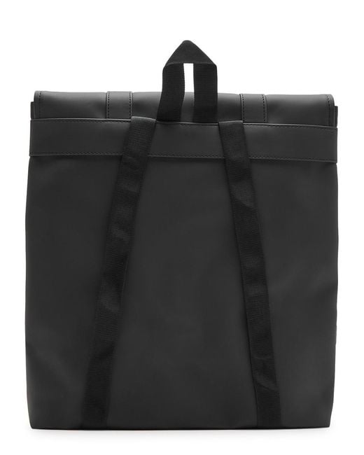 Rains Black Msn Mini Rubberised Backpack