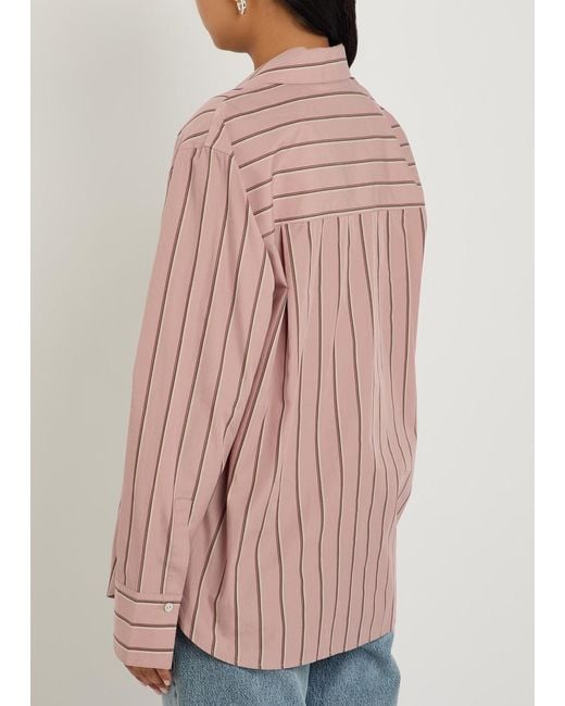 Vince Pink Striped Cotton-Poplin Shirt