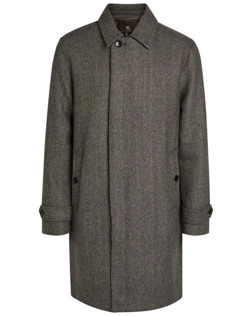PAIGE Gray Brunetti Herringbone Wool-Blend Coat for men