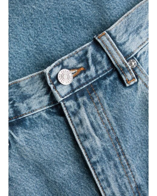 FRAME Blue The Bubble Crop Barrel-Leg Jeans