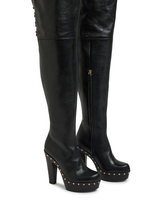 Chloé Black Lola 120 Leather Over-The-Knee Boots