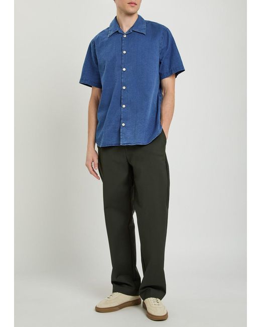 Paul Smith Blue Relaxed Textured Cotton Shirt for men