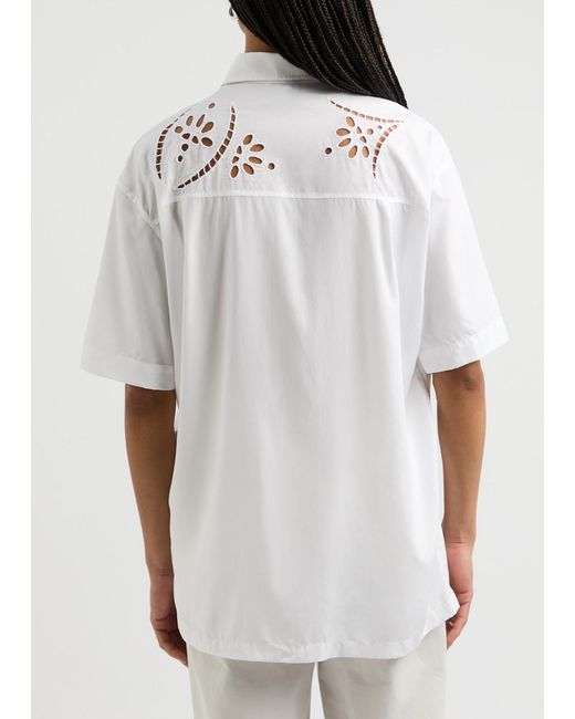 Isabel Marant White Bilya Eyelet-Embroidered Shirt