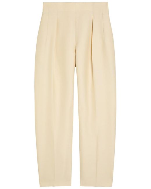 Khaite Natural Somera Wool And Silk-Blend Trousers